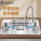 欧琳水槽9129日式大单槽水槽大单槽厨房304不锈钢纳米抗菌洗菜盆洗碗槽台下盆 外观796mm*496mm