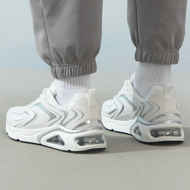 skechers斯凯奇男鞋新款厚底气垫鞋缓震运动鞋轻便舒适跑步鞋183075wh