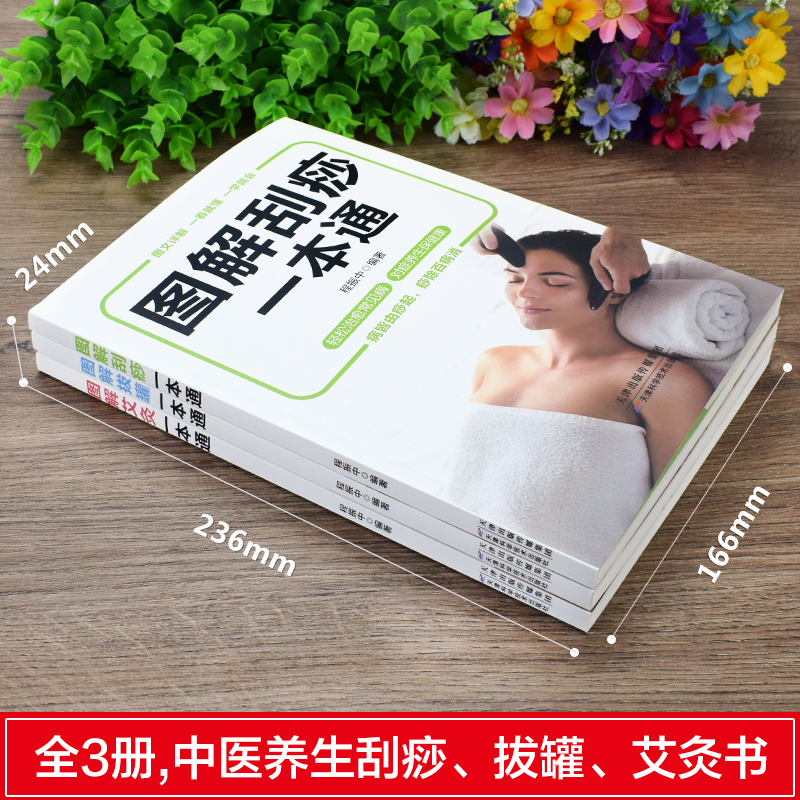 [醉染正版]3册图解艾灸拔罐刮痧一本通图解手法家用人体经络穴位书零基础学会艾灸对症按摩家庭健康保健疗法中医理疗健康养生书高清大图