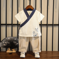 白色 90 儿童汉服唐装男童夏装套装中国风童装古装夏天小男孩民族服装夏款