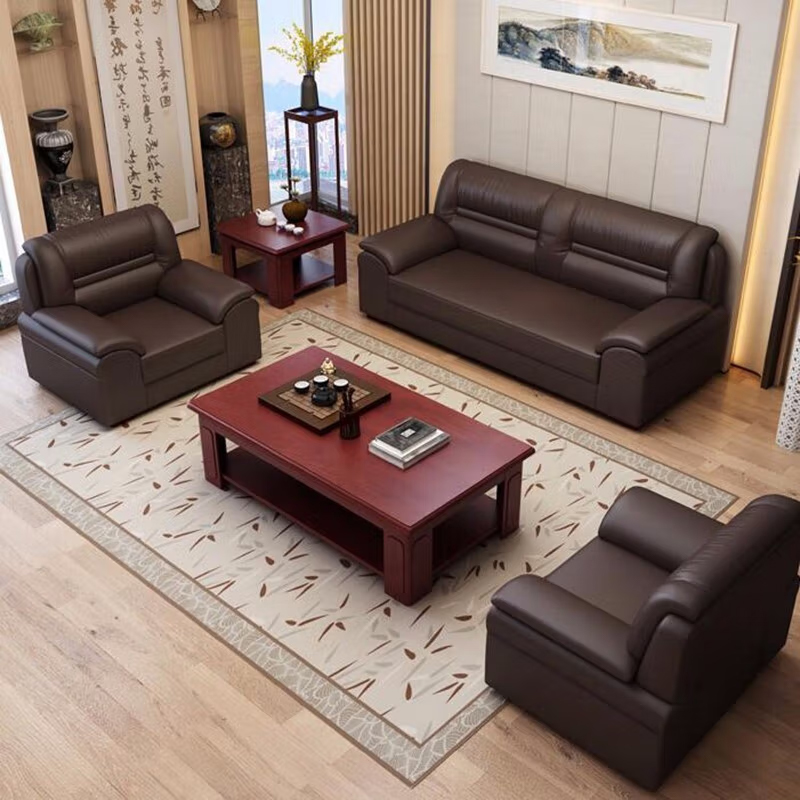 臻远 ZY5110338 办公沙发 商务办公室沙发 会客办公沙发 西皮三人位高清大图