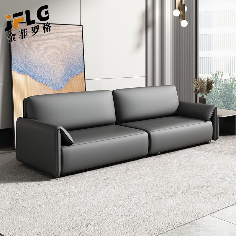 苏宁 金菲罗格 办公家具 简约接待室商务会客办公沙发 西皮三人位高清大图