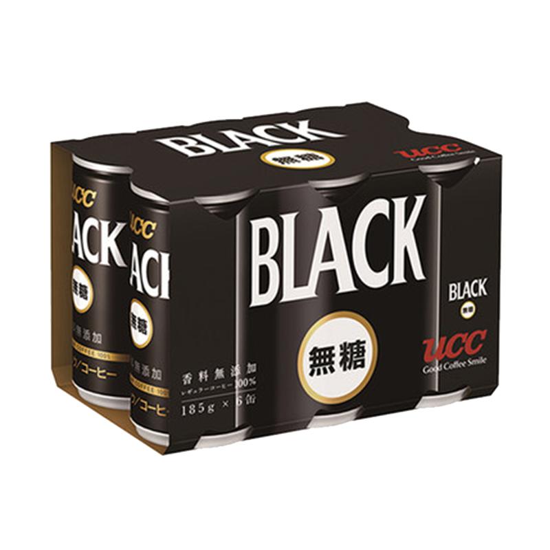 日本原装进口悠诗诗ucc无糖黑咖啡罐装185gx6罐装