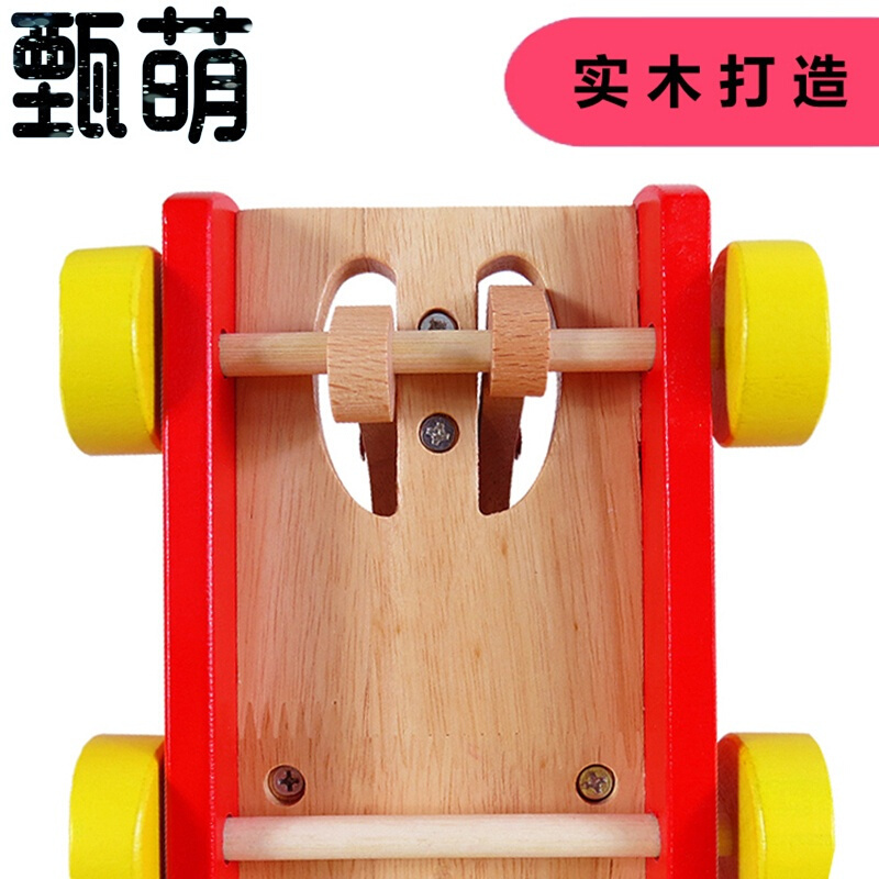 婴幼儿童拖拉学步玩具 1-2-3岁早教男女宝宝手拉绳拉线木制推拉车 学步小狗拖拉