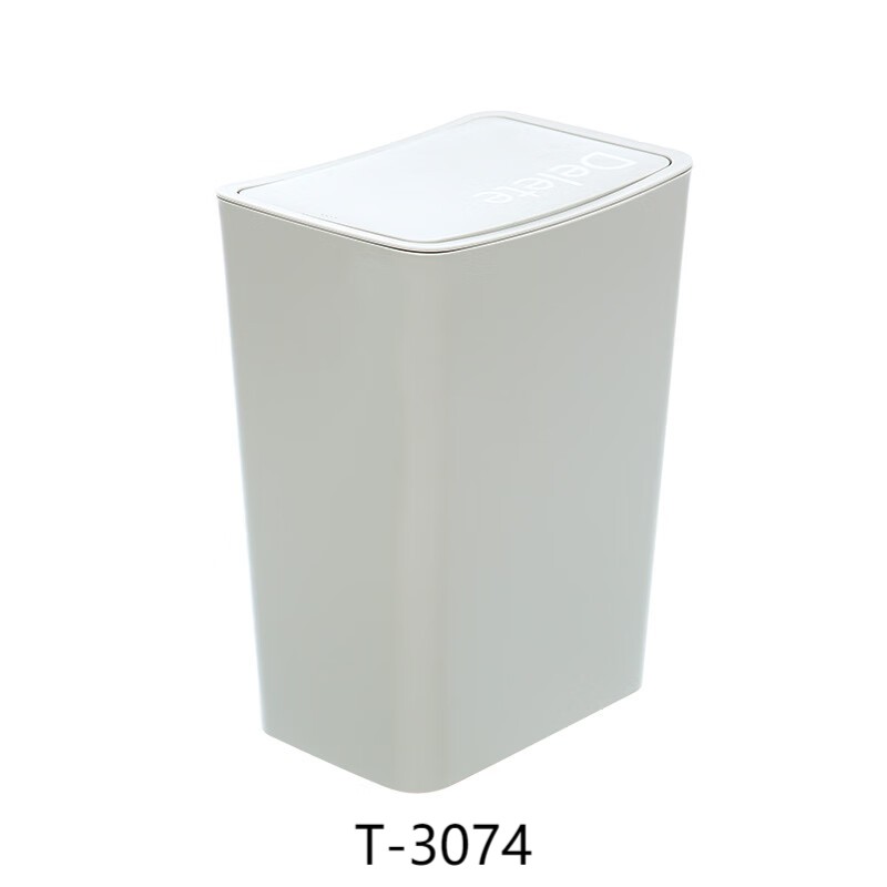 禧天龙(Citylong) T-3074键盘垃圾桶(奶白) 大号容量卫生间厨房简约按压式带盖垃圾桶