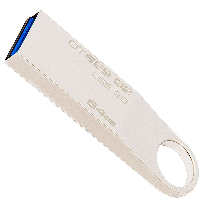 金士顿(Kingston) 64GB U盘 USB3.0 DTSE9G2 金属银色亮薄 读速100MB/s