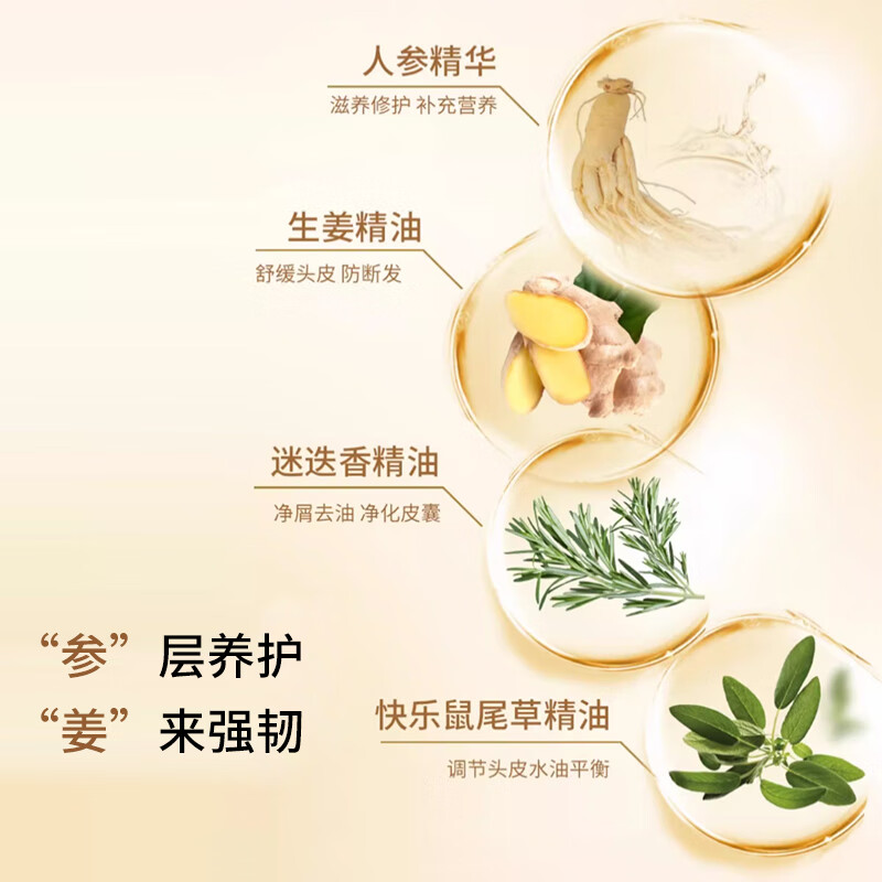 舒蕾[张若昀同款]参姜精油滋养控油蓬松洗发水500ml 强韧防断发高清大图