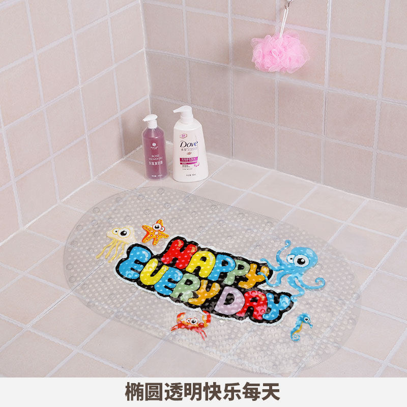 儿童卡通浴室防滑垫淋浴房脚垫大号卫生间PVC厚地垫洗澡浴室垫子 三维工匠高清大图