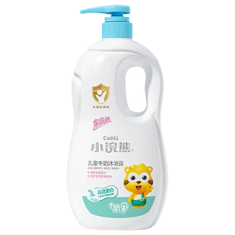 小浣熊儿童沐浴露儿童净爽沐浴乳宝宝沐浴露萌果牛奶沐浴露1l高清大图