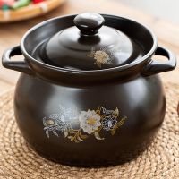 砂锅炖锅大号煲汤锅耐高温陶瓷煲汤煤气灶家用天燃气汤锅沙锅|2.7L双色花(2-3人)破损包赔