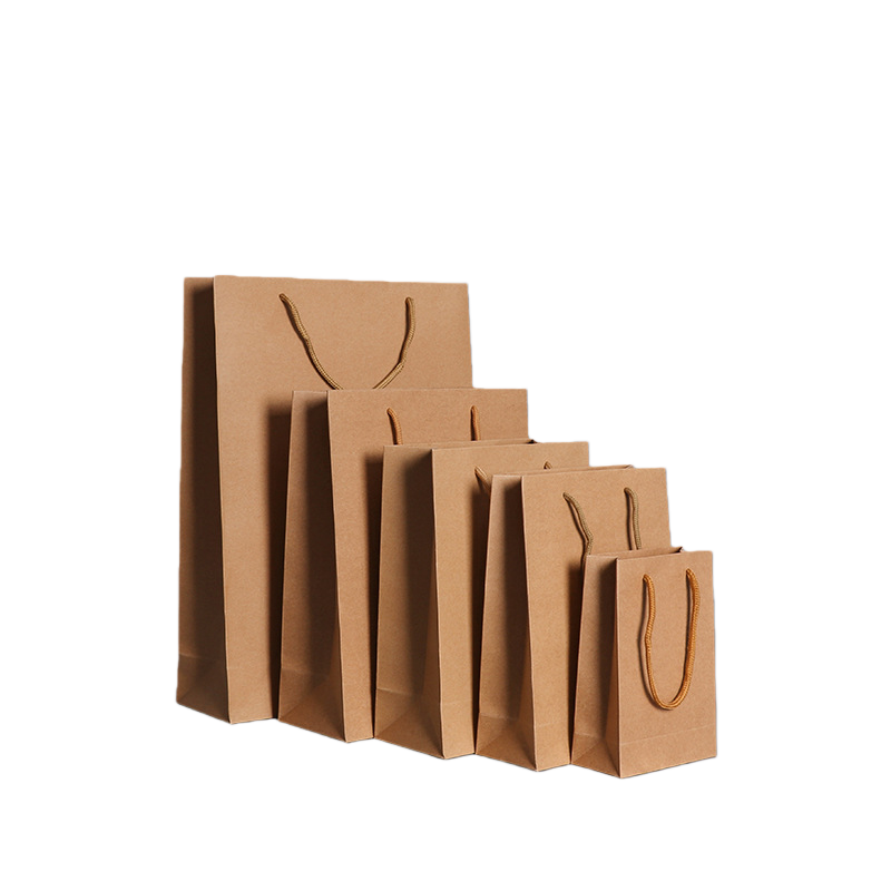 华普思牛皮纸袋手提袋 礼品购物包装袋子 可定制 25*33*11cm 竖版 100 个/包装高清大图
