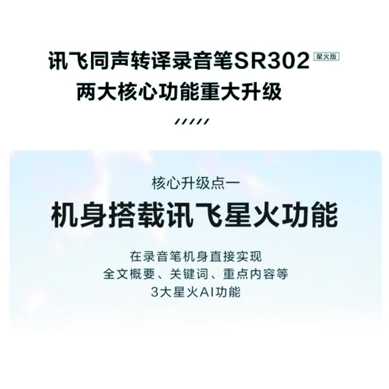 科大讯飞智能录音笔SR302星火版录音器随身便携专业录音设备高清大图
