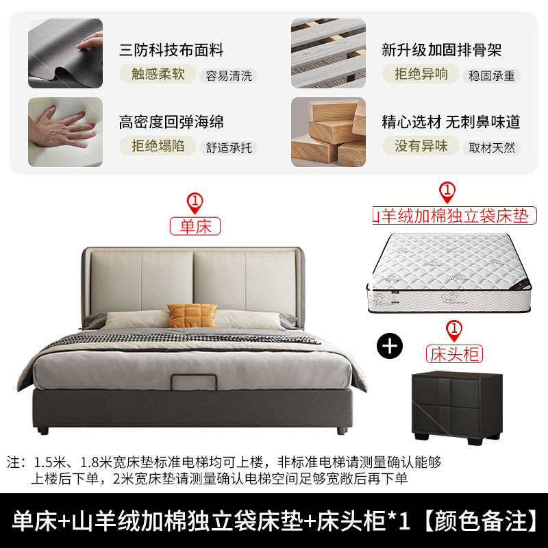 实木床1.5米床架双人床经济型现代简约1.8出租房简易单人床1.2m全