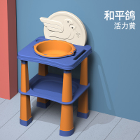 开优米(kiuimi)婴儿洗脸盆宝宝洗漱台儿童刷牙台小孩塑料洗手池家用免安装可升降和平鸽-活力黄