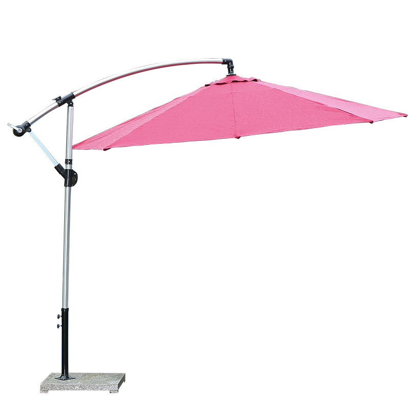 鑫环境 办公家具户外藤椅三件套组合接待桌椅休闲阳台腾滕椅子室外藤编花园小茶几户外庭院桌椅 铝杆3米香蕉伞酒红