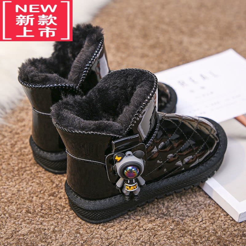 可莉允女童鞋白色雪地靴2022冬季新款女孩防滑靴子儿童加绒加厚大棉鞋子图片