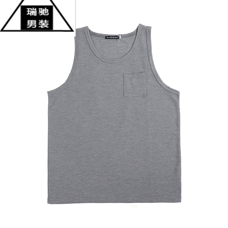 狮王纯色工字背心男夏季薄款港风ins潮牌打底无袖t恤跨栏健身训练汗衫