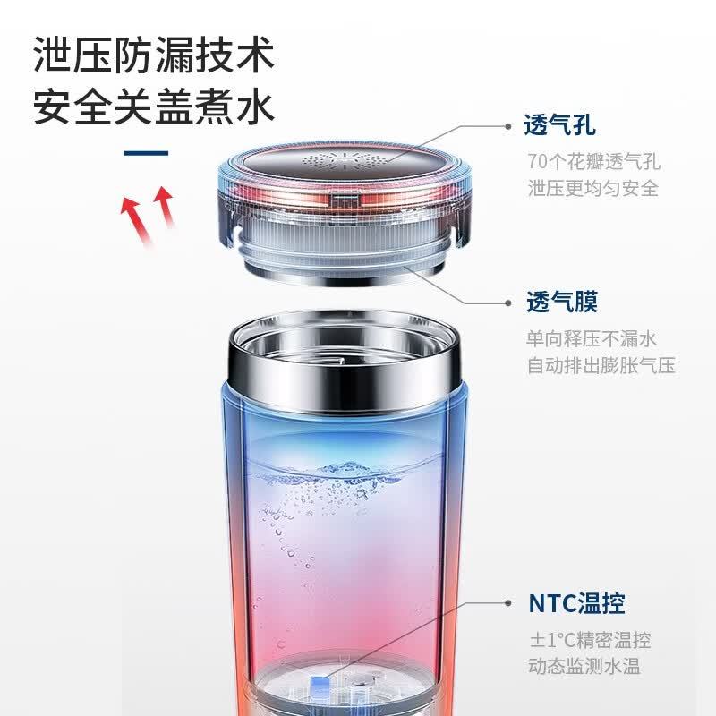 摩飞电器(Morphyrichards) 电热水壶便携式旅行保温电热水杯316不锈钢烧水杯0.3L轻奢蓝 MR6060高清大图