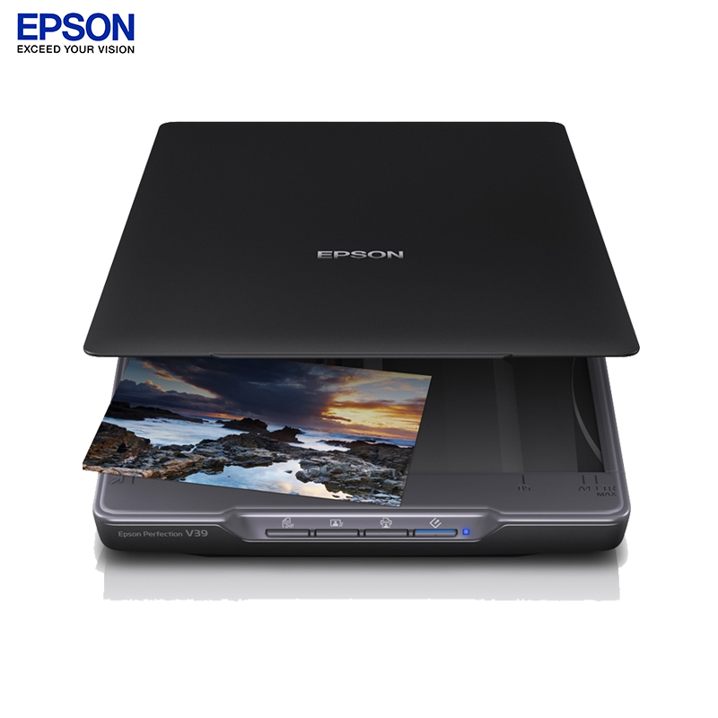 爱普生(EPSON)Perfection V39 超紧凑型照片与文档平板式扫描仪(黑色)