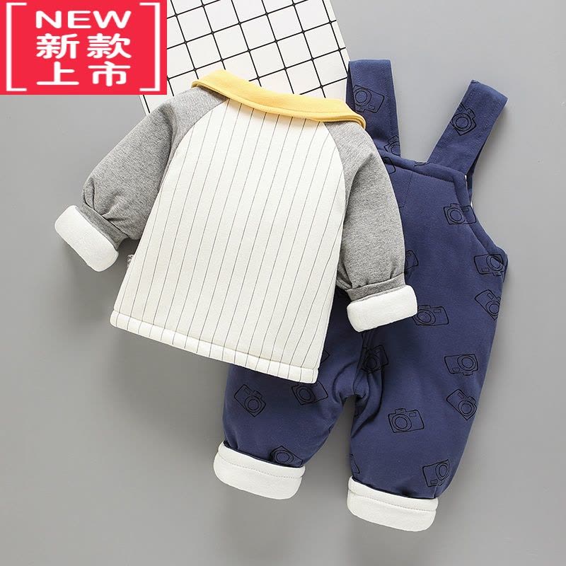 可莉允秋冬婴儿棉衣套装02岁宝宝冬装棉服外出中厚背带裤棉袄两件套图片