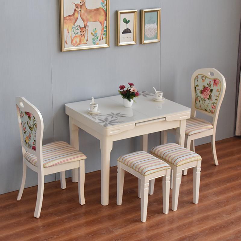 BONJEAN抽拉可伸缩餐桌椅组合现代简约小户型家用多功能折叠餐桌吃饭桌子高清大图