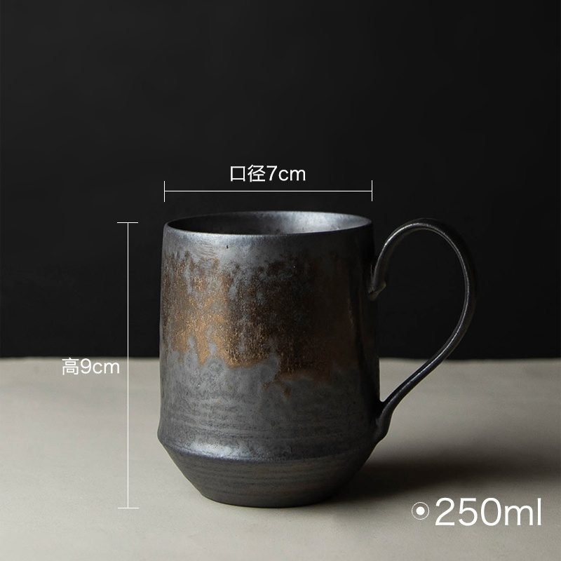 鎏金南星杯 陶瓷马克杯大容量水杯带把茶杯办公室杯子咖啡杯男生马克杯女生