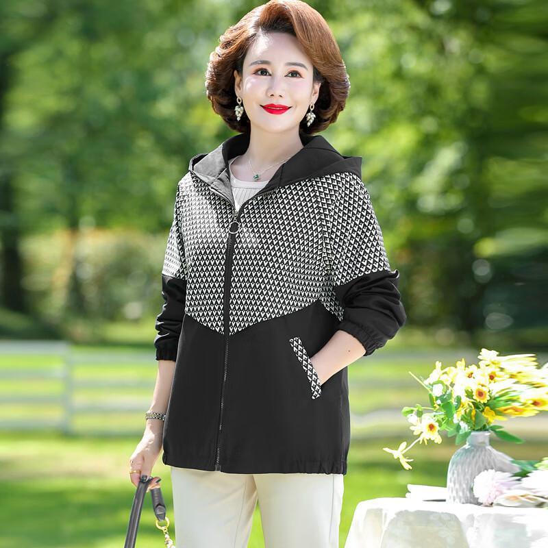 权小威春秋天中老年秋装外套洋气质夹克外套中年妇女妈妈穿装运动风衣
