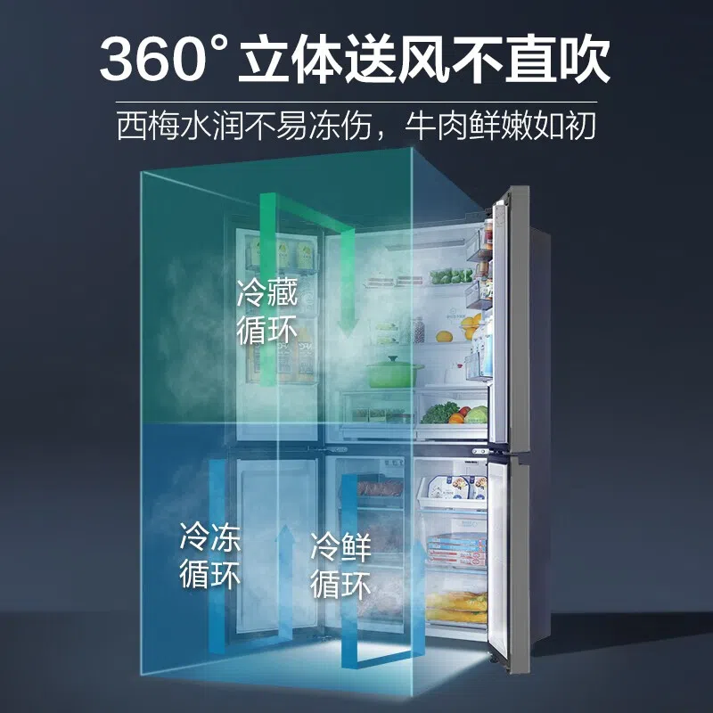 海尔(Haier)十字对开门冰箱 470容量 一级能效 风冷无霜 干湿分储 双变频 BCD-470WGHTD5DSF高清大图