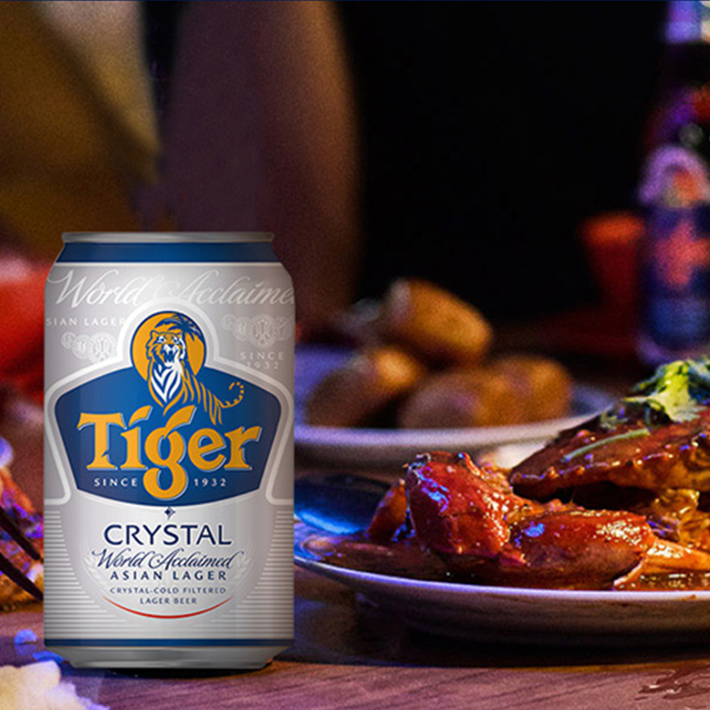 虎牌(TIGER)喜力旗下晶纯啤酒330ml*24罐/箱 整箱装