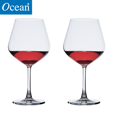 进口Ocean无铅水晶玻璃冷切口薄款葡萄酒杯红酒杯家用高脚酒杯710ML2只