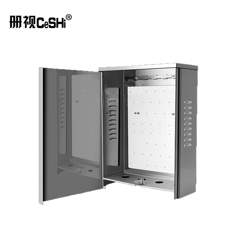 册视室外监控不锈钢防水盒户外安防网络交换机设备箱带锁高清大图