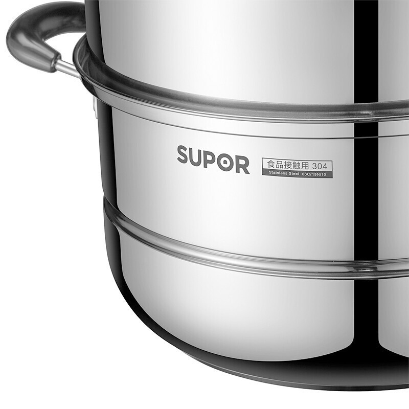 苏泊尔supor304不锈钢蒸锅ez28bs05双层复底汤锅二层蒸笼大容量家用