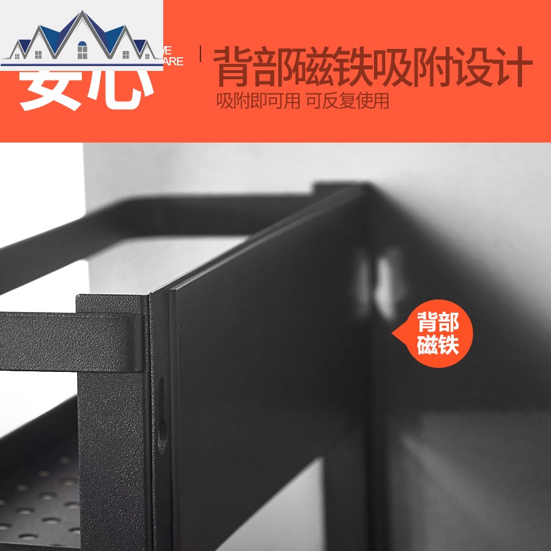 冰箱置物架厨房用品磁吸侧面挂架多功能家用侧壁挂架保鲜膜收纳架 三维工匠高清大图