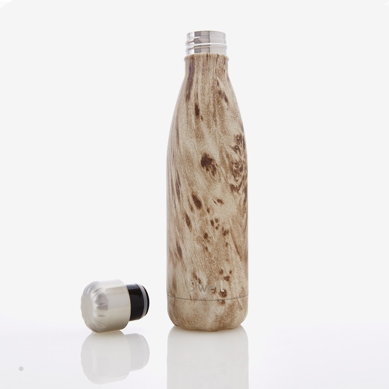 美国 S’well 进口网红款木纹系列/元素系列不锈钢真空保温瓶中号便携保温保冷水杯500ml-亚麻原木高清大图