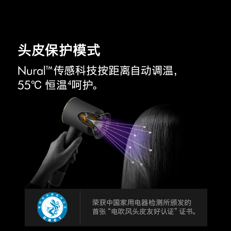 戴森(Dyson)HD16 琥珀金色 智能高速吹风机 负离子 速干护发 礼物推荐 集风嘴 造型高清大图