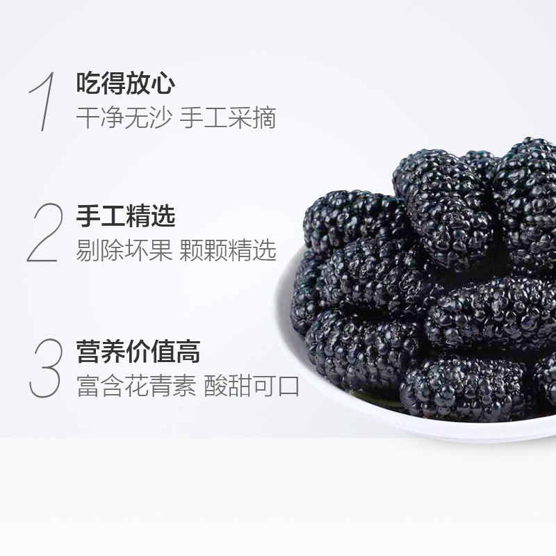 买一发二 共500克]仟福来桑椹250克新疆桑果桑椹子黑桑葚干泡茶水非特级500克免洗桑甚