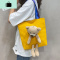 手提包袋小熊包包2020新款潮帆布包女单肩包大容量女包时尚托特包NEW LAKE女士单肩包