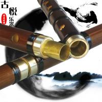 炎黄竹笛子横笛/专业老苦竹笛子G调F调CDE调竹笛苏州古悦乐器配件 F调单白两节笛
