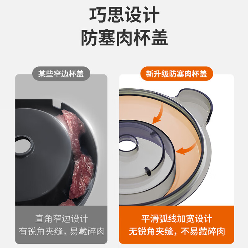 九阳(Joyoung)绞肉机家用绞馅机 碎肉机 电动多功能料理 饺子肉馅蒜蓉机不锈钢 搅肉机S22-LA309高清大图