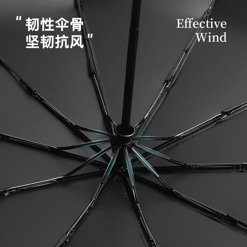 美度(MAYDU)三折全自动商务晴雨伞防晒防紫外线女晴雨两用太阳伞M3396灰色高清大图
