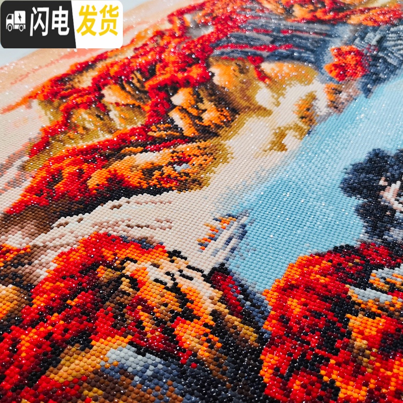 三维工匠钻石画2019新款满钻大幅客厅鸿运当头风景贴砖大气 [满钻]300*120cm[炫彩魔方钻][全贴]多配3十字绣高清大图