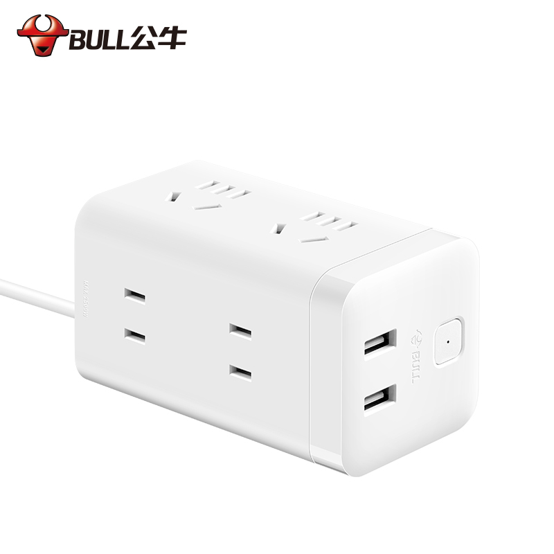 公牛(BULL)大魔方智能USB插座 GN-UU2126白色大魔方USB插座全长1.8米插排/排插/接线板/拖线板