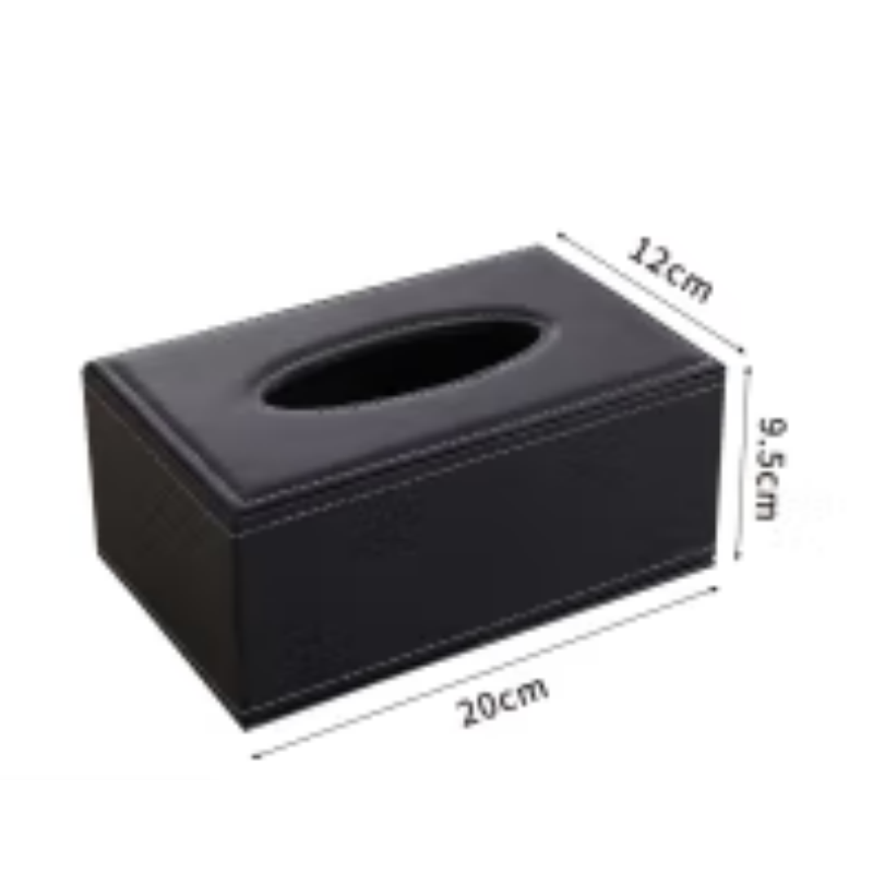 册宣AC-005 抽纸盒皮革 黑20*12*9.5CM高清大图