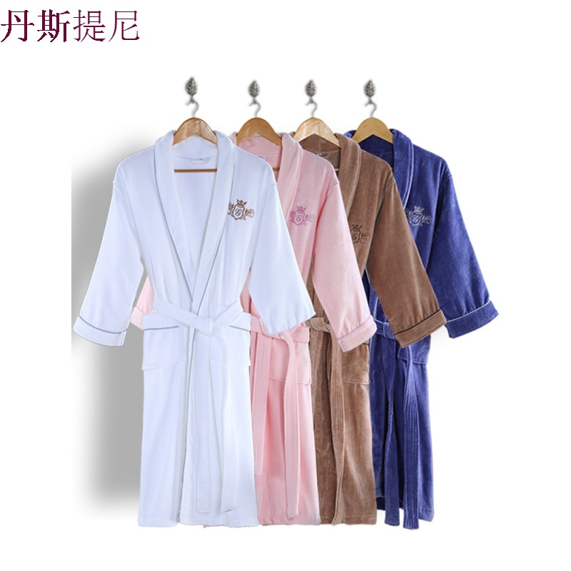 五星级酒店纯棉浴袍毛巾料情侣男女加厚夏秋冬季浴衣睡袍睡衣定制