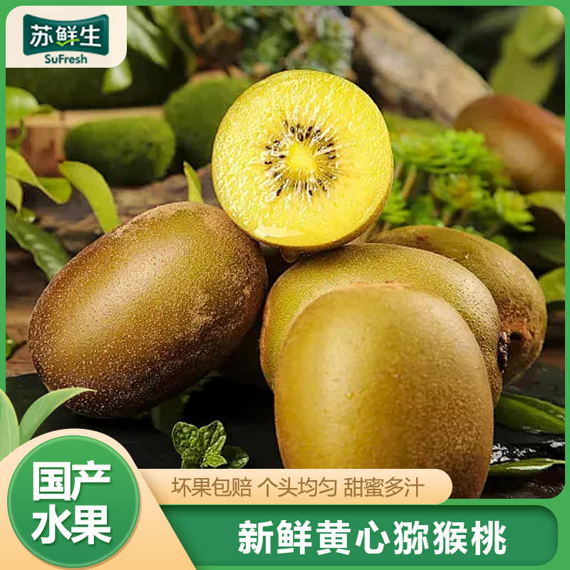 【苏鲜生】四川黄心猕猴桃 24枚装 (单果70-90g中果) 猕猴桃奇异果