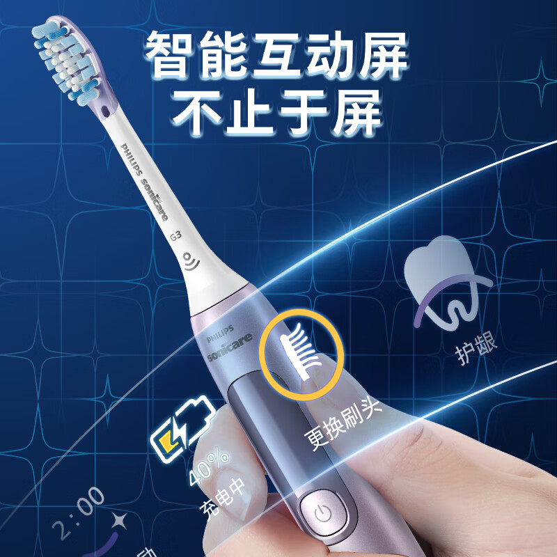 飞利浦(Philips) 电动牙刷 钻石7系 HX3792 粉色高清大图