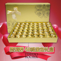 费列罗FerreroRocher榛果威化巧克力48粒纸盒圣诞送礼盒装(配礼袋-可代写贺卡)