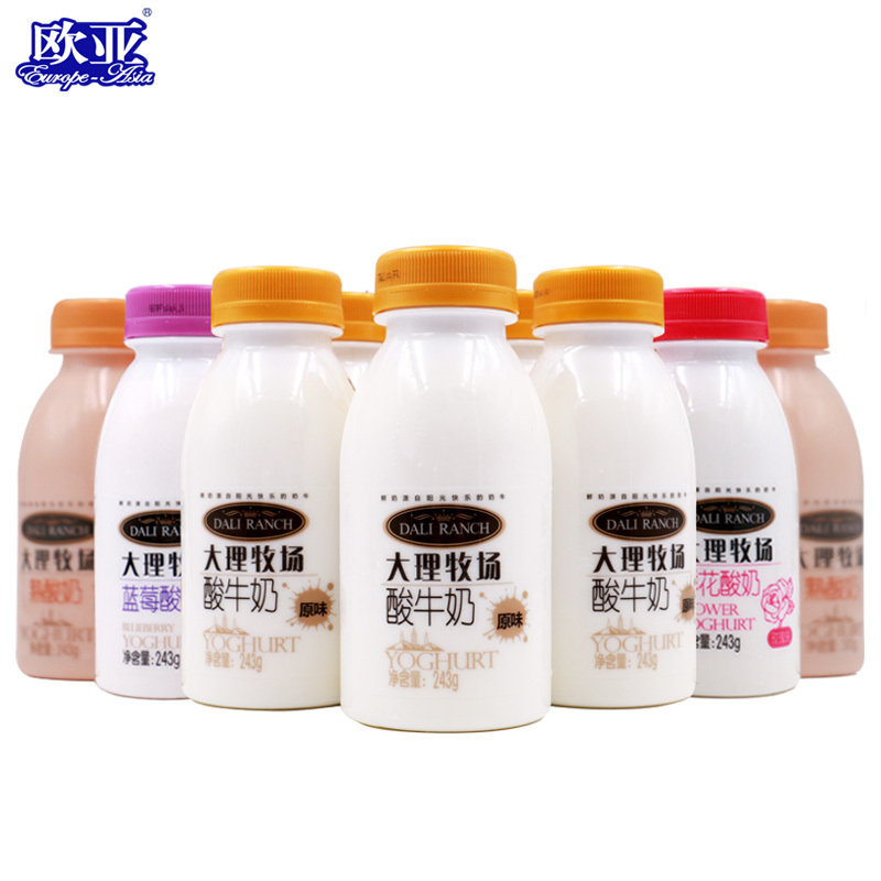 欧亚牛奶大理牧场低温酸奶243g*12瓶早餐酸牛奶