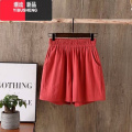 YIBUSHENG大码女装复古文艺季新款休闲松紧腰宽松薄款显瘦阔腿短裤腰