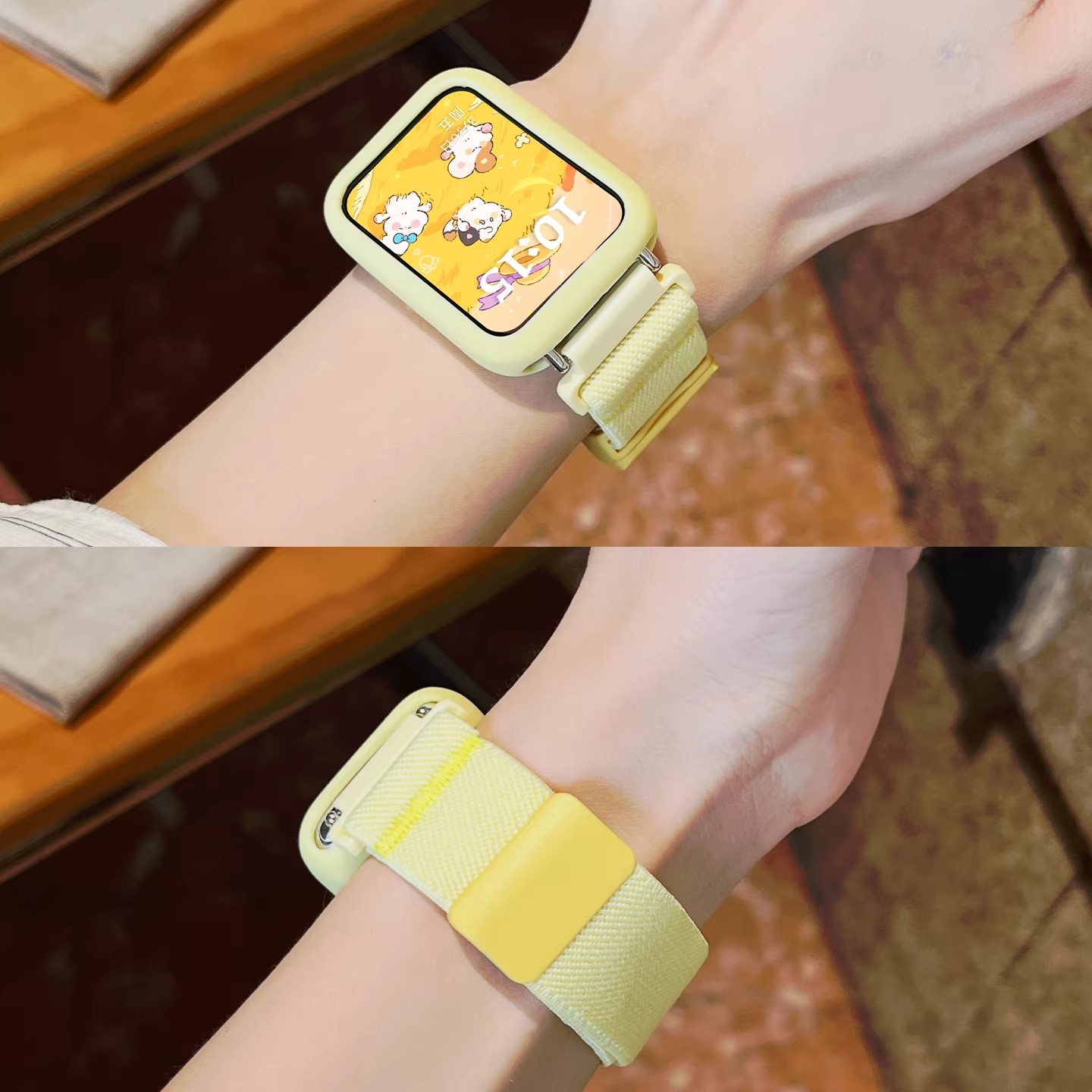 适用于小米手环9Pro表带奶酪黄秋冬设计款塑胶磁吸可爱扣时尚女生8Pro腕带运动智能手表红米watch6/5创意情侣高清大图